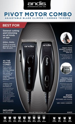 Andis 24075 Professional PivotPro And SpeedMaster Hair Clipper and Beard Trimmer