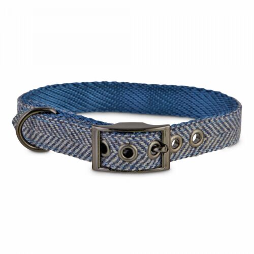 Bond & Co. Blue Herringbone Dog Collar, XX-Small By: Bond & Co