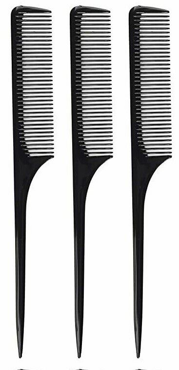 Diane Thick Rat Tail Comb Pack, Color Black, 3 Count