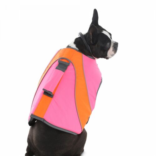 Good2Go Neon Pink & Orange Dog Flotation Vest, Large