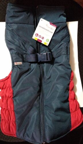 Good2Go Snowboard  Breathable Waterproof Dog Coat Size L Color Navy Blue & Red