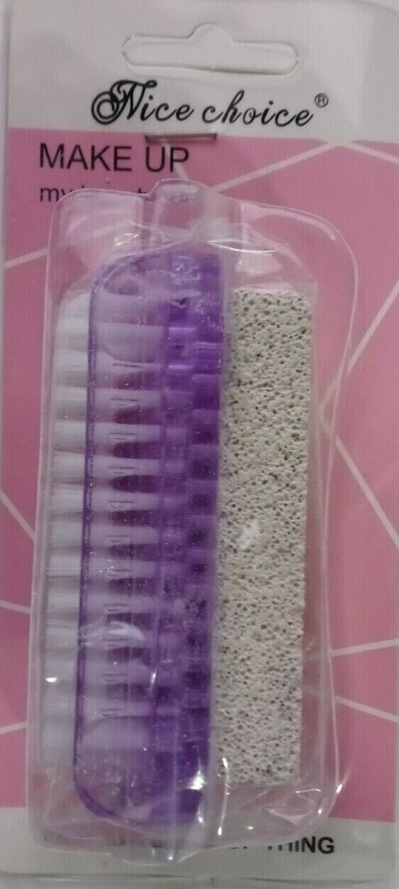 Nice Choice: Make Up Plastic PUMICE STONE WITH BRUSH Purple