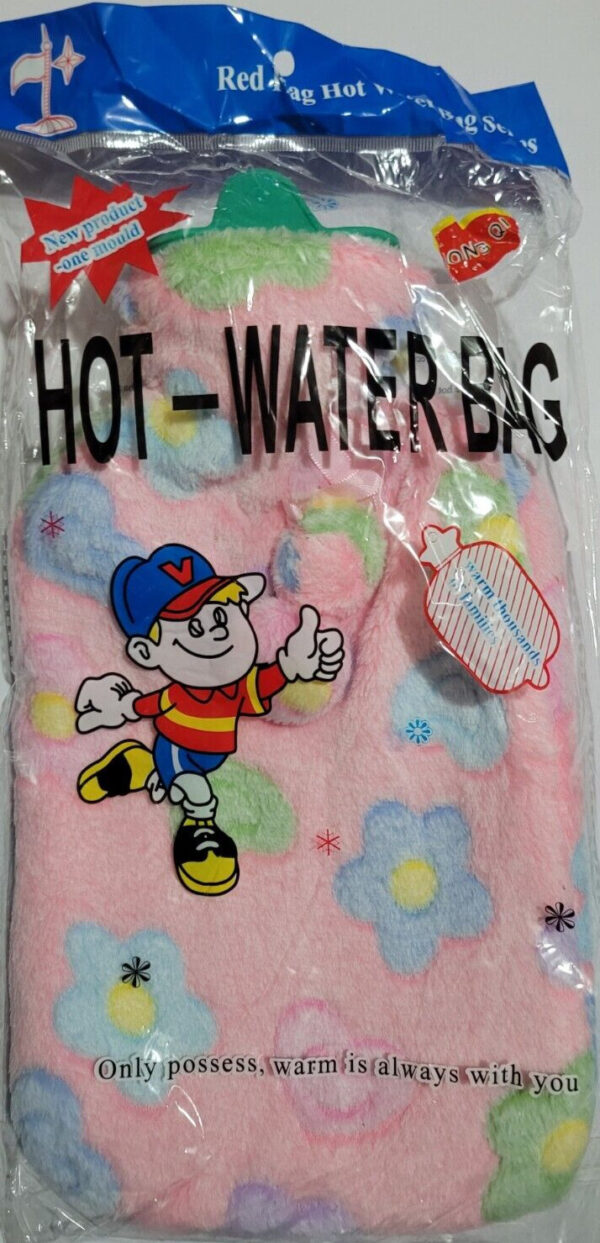 Rubber HOT Water Bottle & Bag Warm Relaxing Heat Cold Therapy 12″ X 6″ Pink