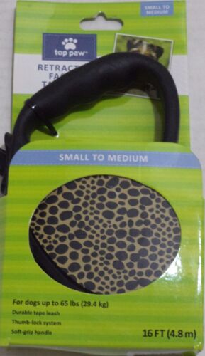 Top Paw® Retractable Fashion Cheetah Dog Leash Size S to M / dogs up 65 lb (29.4