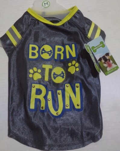 Wag-A-Tude Born To Run Dog Tee Shirt  XX-Small, X-Small, Small & Medium