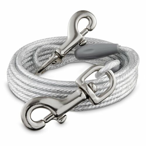 You & Me Reflective Large Free to Flex Dog Tie-Out Cable, 30′ L, For Dogs up