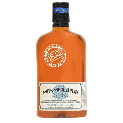 18.21 MAN MADE WASH ABSOLUTE MAHOGANY 18 OZ CLEAN AND CONDITION FROM HEAD TO TOE