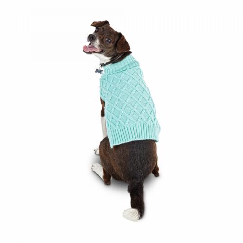 Bond & Co. Pastel Blue Knit Dog Sweater, Extra,Extra-Small