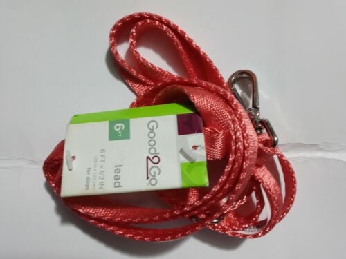 Good2Go Peach Nylon Dog Leash, 1/2″ Width, 6′ Length, Small/Medium by Good2Go
