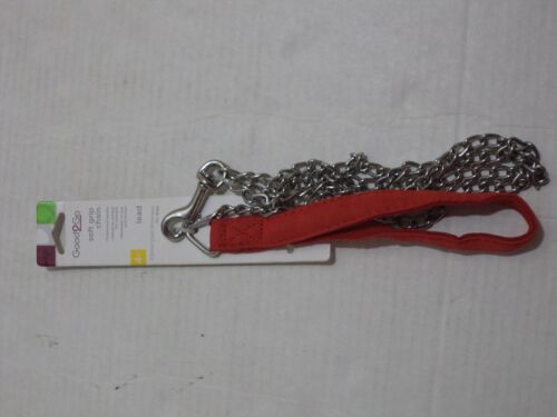 Good2Go Soft Grip Chain Rust Resistant Dog Leash Size 2.5mm OR 3mm/4mm Color Red