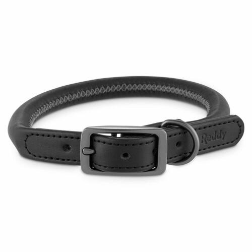 Reddy Black Leather Dog Collar, Large By: Reddy
