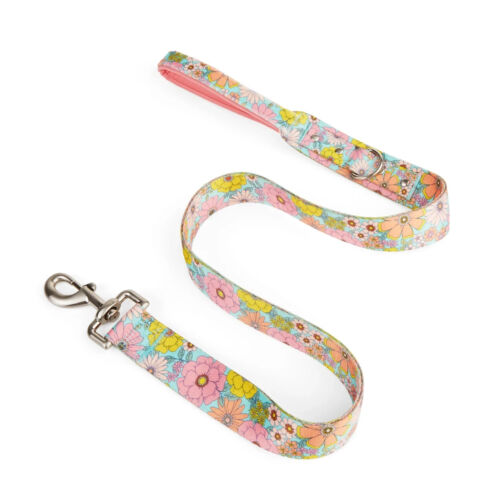 YOULY Big Dog Pink Daisy Dog Leash, 4 ft.