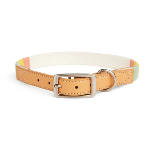 YOULY  Tan Rope Wrap Dog Collar Rope & Leather Dog Collar, Large. By Youly