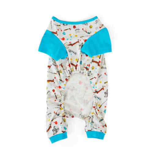 YOULY The Artist Blue Printed Dog Pajamas, Large