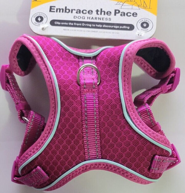 EveryYay Pink Reflective Trim Dog Harness, Medium
