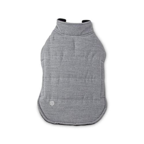Good2Go Grey Flannel Puffer Dog Coat, Large