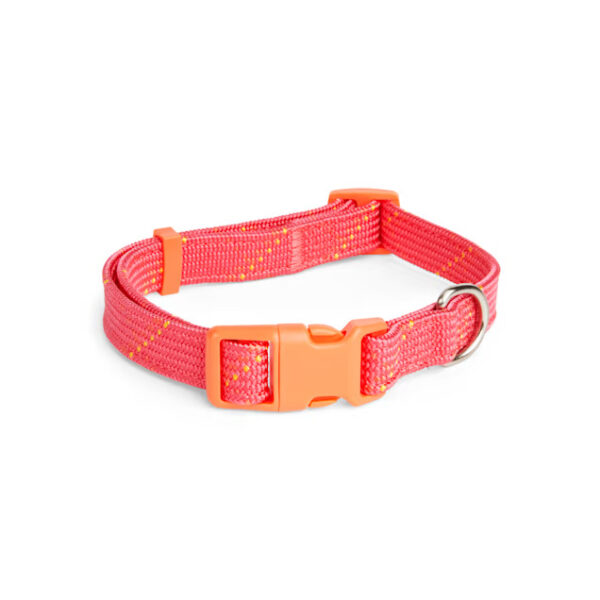 YOULY The Trailblazer Pink & Orange Rope Dog Collar, Large