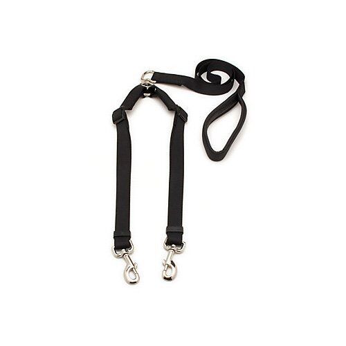 Aspen Pet by Petmate Take Two Adjustable Leash with Cushion Grip in Black 5/8″