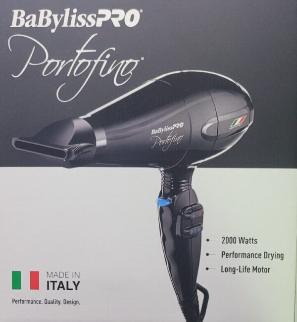 Babyliss #BPOR1 NANO TITANIUM PORTOFINO DRYER – BLACK CON1715