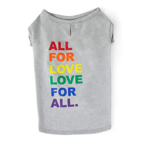 YOULY The Proudest Rainbow All For Love Love For All Dog Graphic T-Shirt X-Small