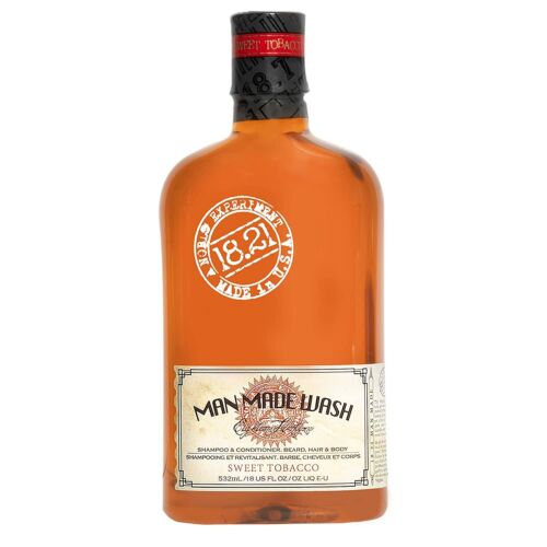 18.21 MAN MADE WASH SWEET TOBACCO 18 OZ CLEAN AND CONDITION FROM HEAD TO TOE