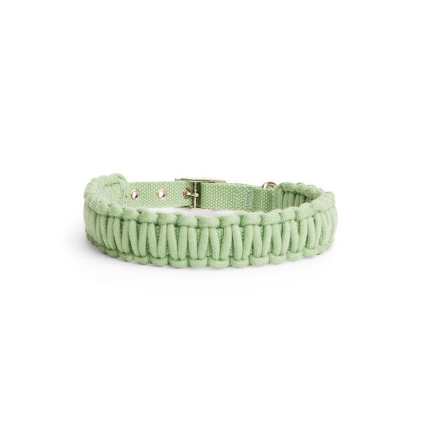 YOULY The Bohemian Green Macrame Dog Collar, Small
