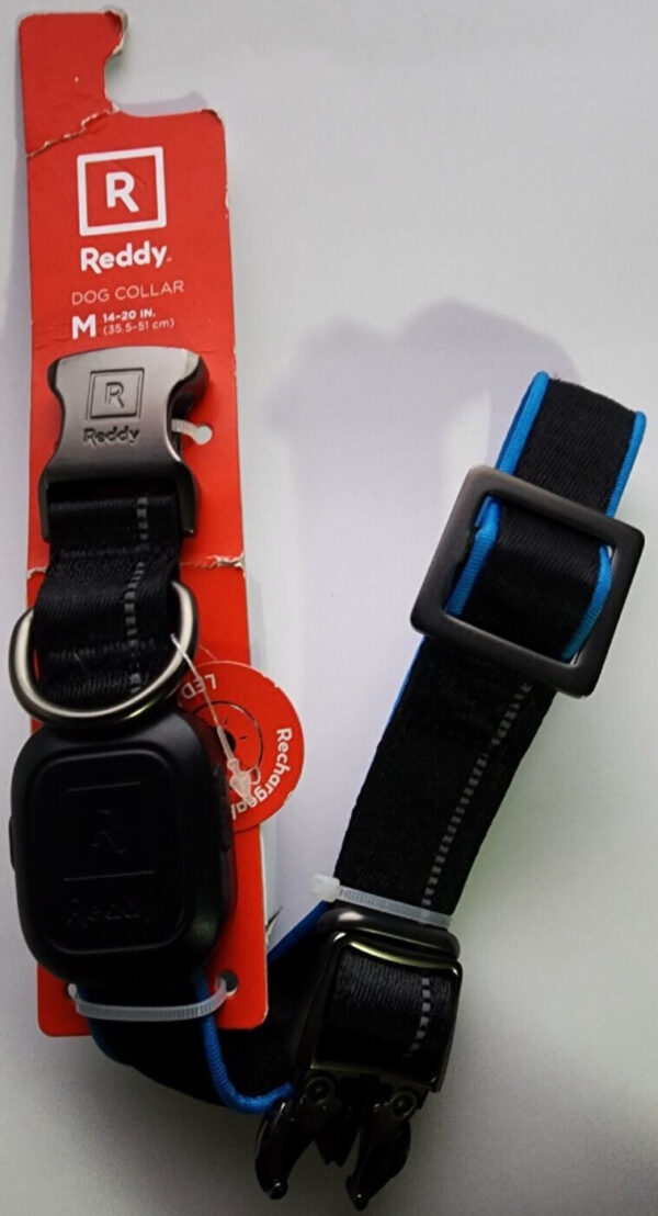 Reddy Blue LED Dog Collar, Medium, By Reddy