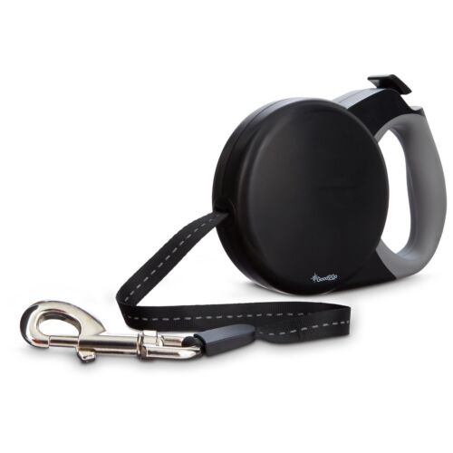 Good2Go Retractable Black Dog Leash Color Black and Gray Size Small 18 LBS