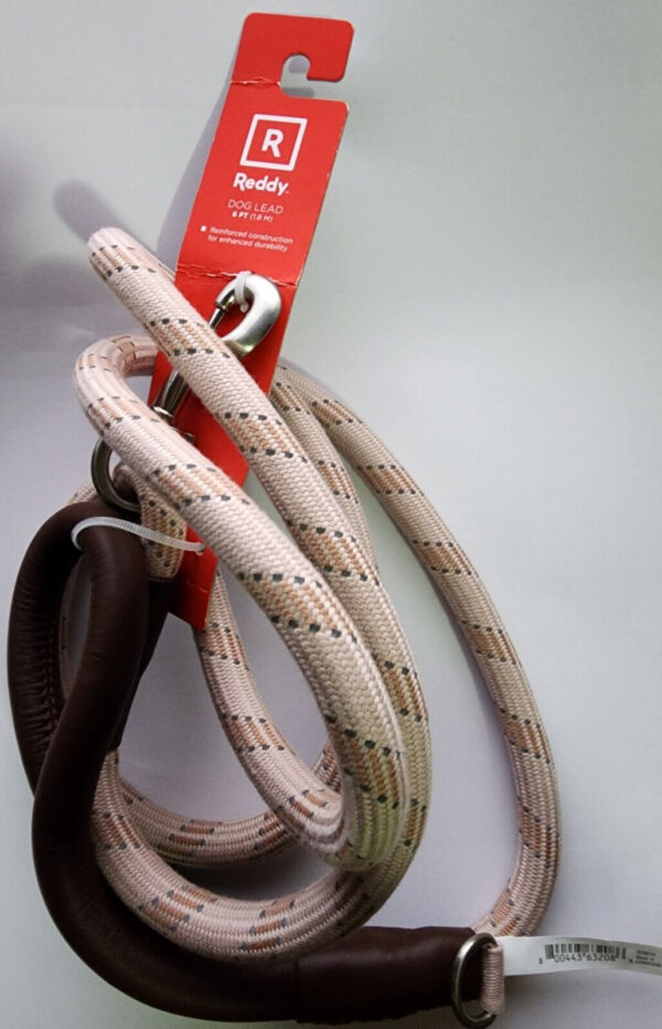 Reddy Light Tan Rope Dog Leash, 6 ft. Original, Light Tan.