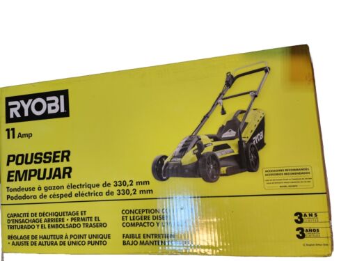 Ryobi RYAC130 13 In. 11 Amp Corded Electric Walk Behind Push Mower – Green