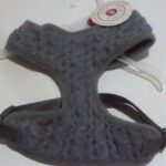 Heritage Pets Adjustable Gray Cable Knit Dog Harness, Medium