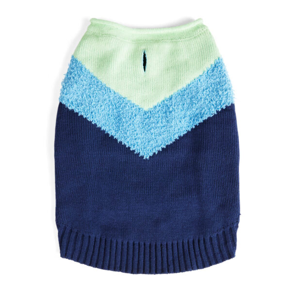 YOULY Blue Chevron Dog Sweater, X-Large