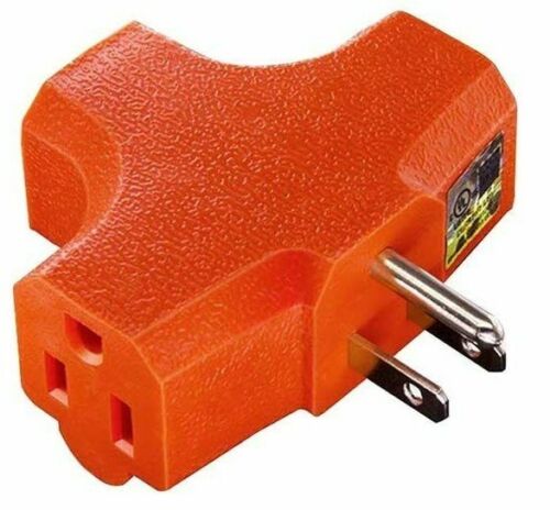 3Electroniks 3 Grounding Outlet Plug Adapter Heavy-Duty Grounded Power Tap 16AWG