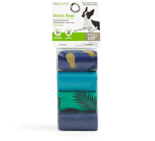 So Phresh Pineapple Print Dog Waste Bag Refills, Count of 120