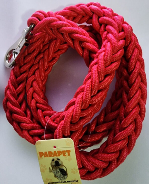 Parapet Braided Custom made Dog Leash Heavy Duty 5ft 6in Red In Color