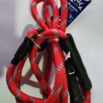 YOULY Reflective Braided Rope Dog Leash in Red, 6 ft.