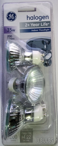 GE Floodlight Bulbs 61142 35-watt 200-Lumen MR16 with GU10 Base 3-Pack