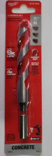 Milwaukee 5/8 in. x 4 in. x 6 in. Carbide Hammer Drill Bit 48-20-9040