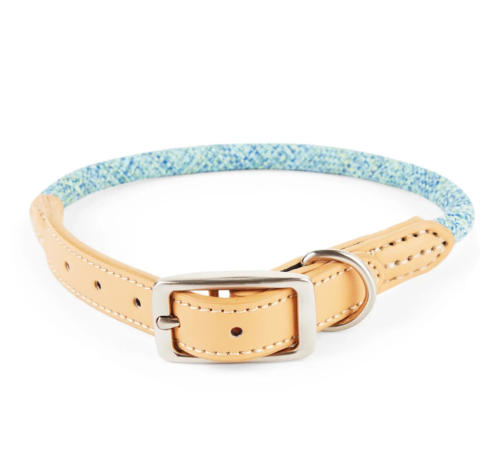 YOULY Heather Rope & Leather Dog Collar, Small By Youly